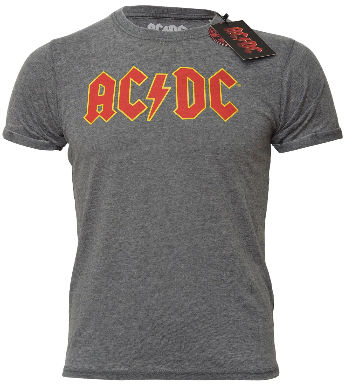 Official AC DC T Shirt Red Logo Highway To Hell Burnout Grey New S M L XL XXL