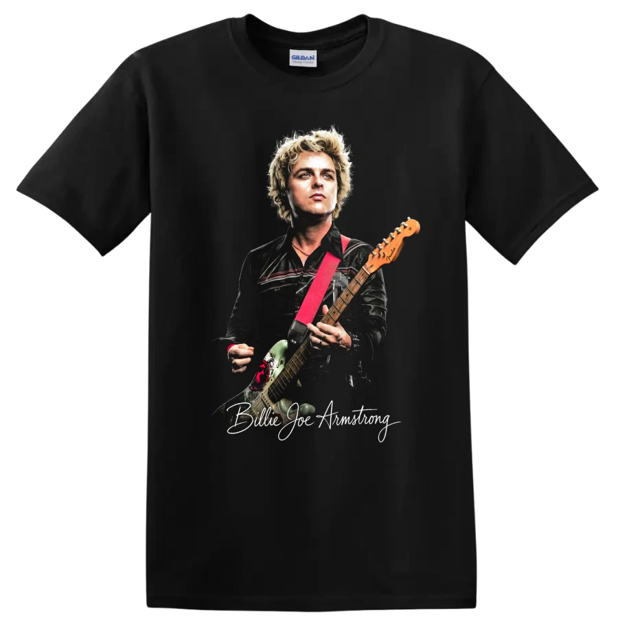 Billie Joe Armstrong Guitar Portrait T Shirt Music Rock Artist Tee