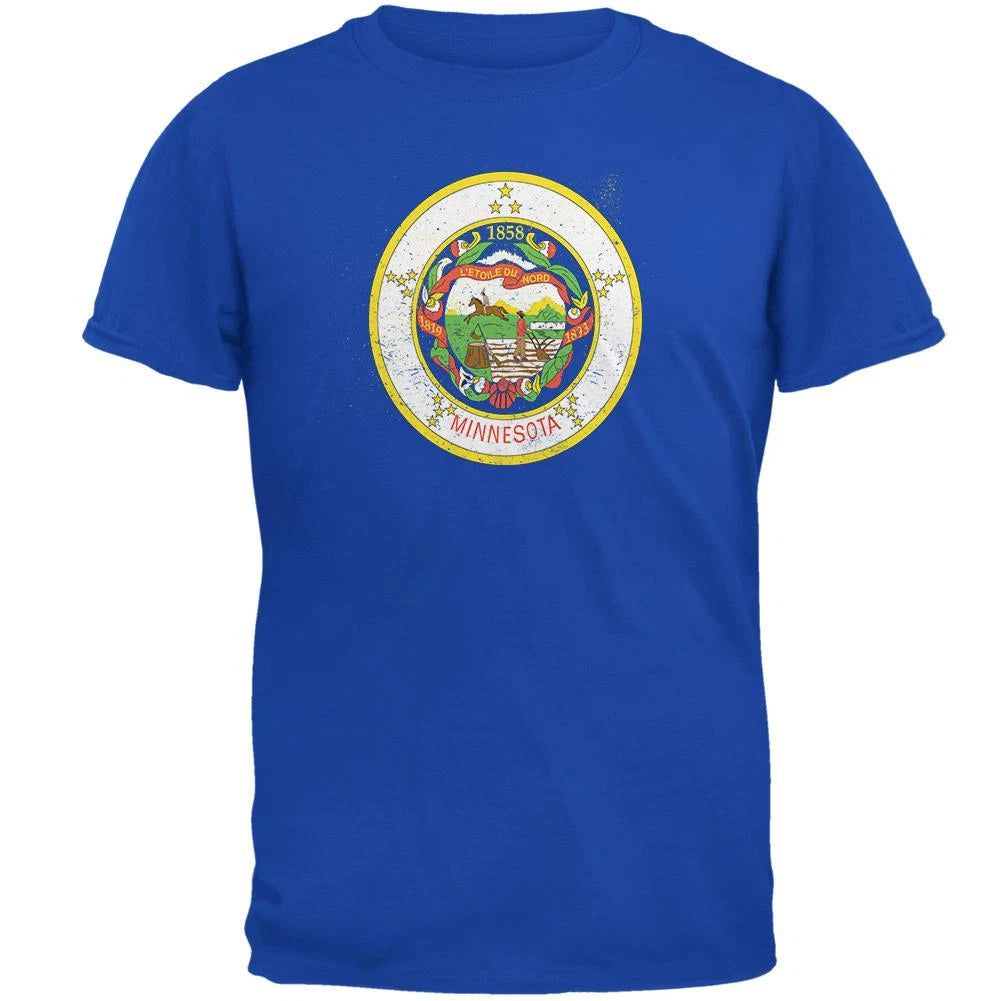 Born and Raised Minnesota State Flag Mens Soft T Shirt