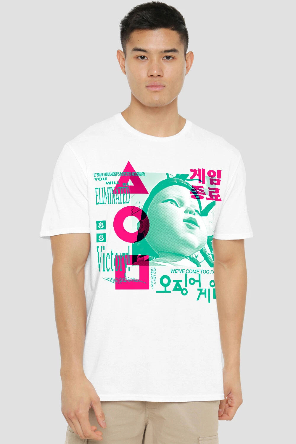 SQUID GAME - YOUNG HEE OVERLAY - Mens T-shirt - white