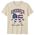 American Flag Bow T-Shirt Land Of The Free Patriotic Stylish Gift For Him