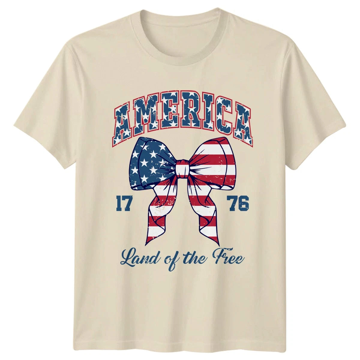 American Flag Bow T-Shirt Land Of The Free Patriotic Stylish Gift For Him