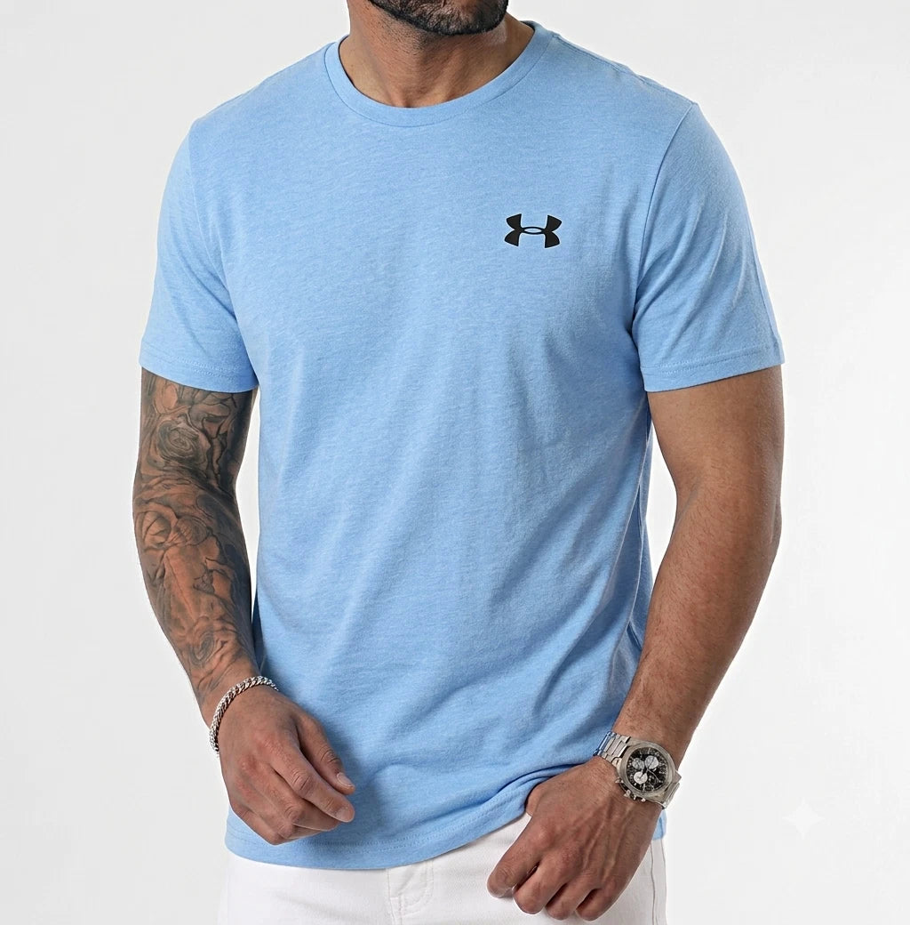 Under Armour Men's Soft Organic 100% Cotton T-shirt Light Blue Colour