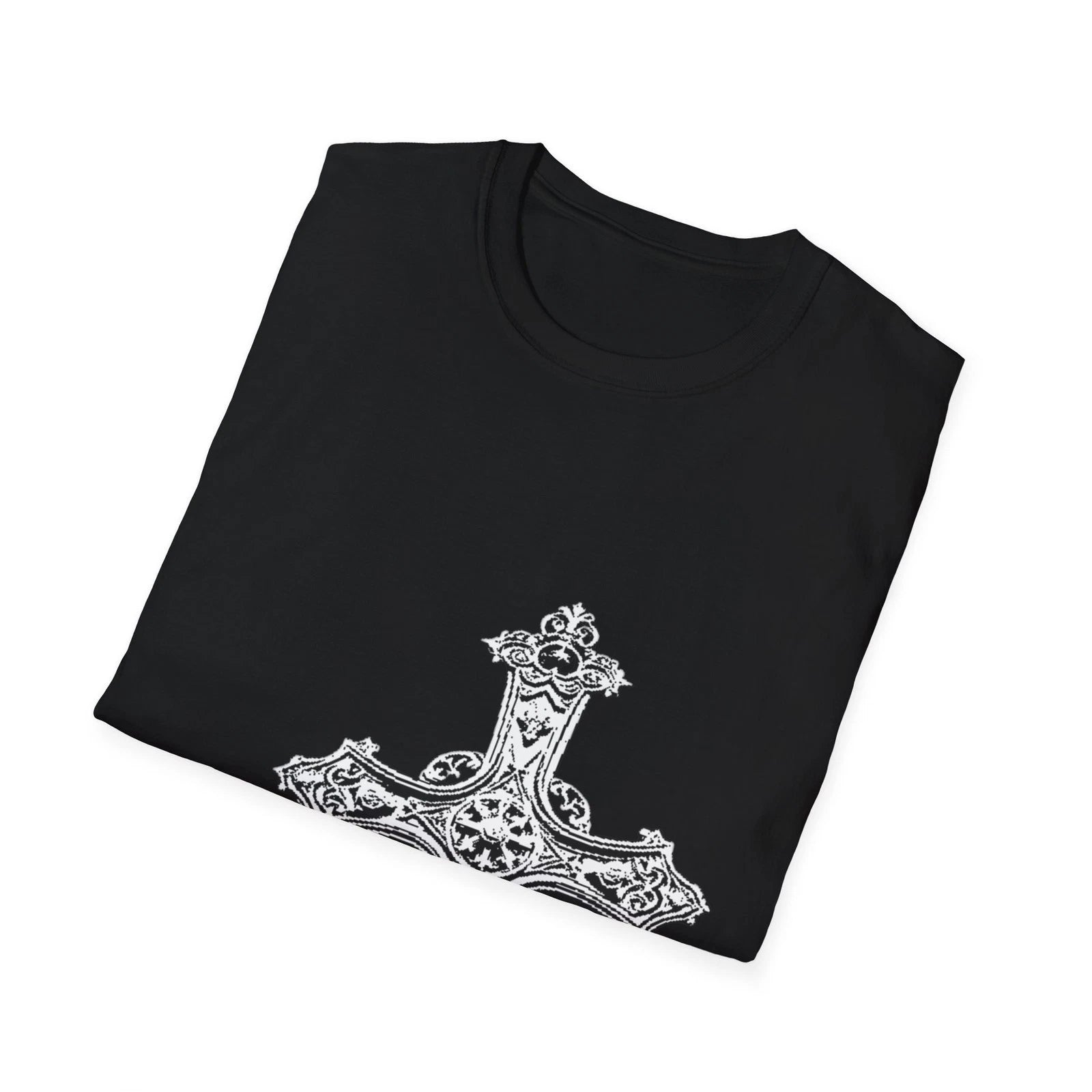 Ornate Celtic Cross T-Shirt Religious Faith Cross Design Y2K Gothic cross style
