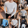 Casual Wear Mens Long Sleeve Tee Round Neck Long Sleeve Bottoming Shirt