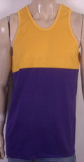 vintage 80s Garan NWOT Yellow / Purple Tank Top T-Shirt L.A. Lakers Blank SZ XL