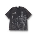 Alexander Wang Washed Black NY Skyline Crystal Hotfix Oversized T-Shirt | Size S