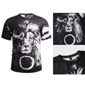 Mens Vintage Printed Round Neck T Shirt for Club and Daily For American Style