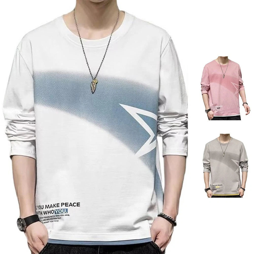 Fashionable Style Casual Sports Tops Crew Neck T-shirts Milk Silk Fabric