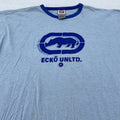 Ecko Unltd Shirt Mens Large Blue Rescue 72 Rhino Graphic Streetwear Tee Buckle