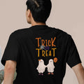 Comfortable Oversized Men's Tee | Round Neck, Festive Back Printed Halloween