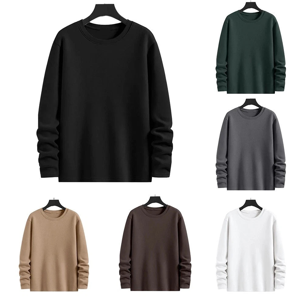Mens Long Sleeve T Shirt Casual Outings Slim Fit Design Suitable For Fall