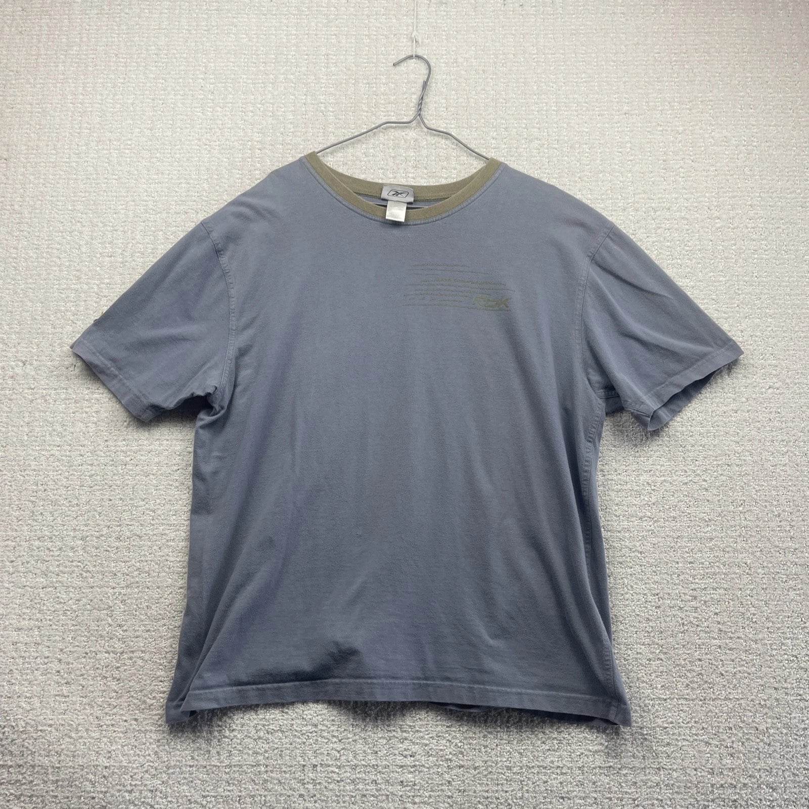 Y2K Reebok T-Shirt Faded Blue / Sand Graphic Tee Men Sz XL 2000's Hip Hop Read