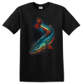 Colorful Fish Graphic T Shirt Creative Aquatic Design Fishing Lover Tee