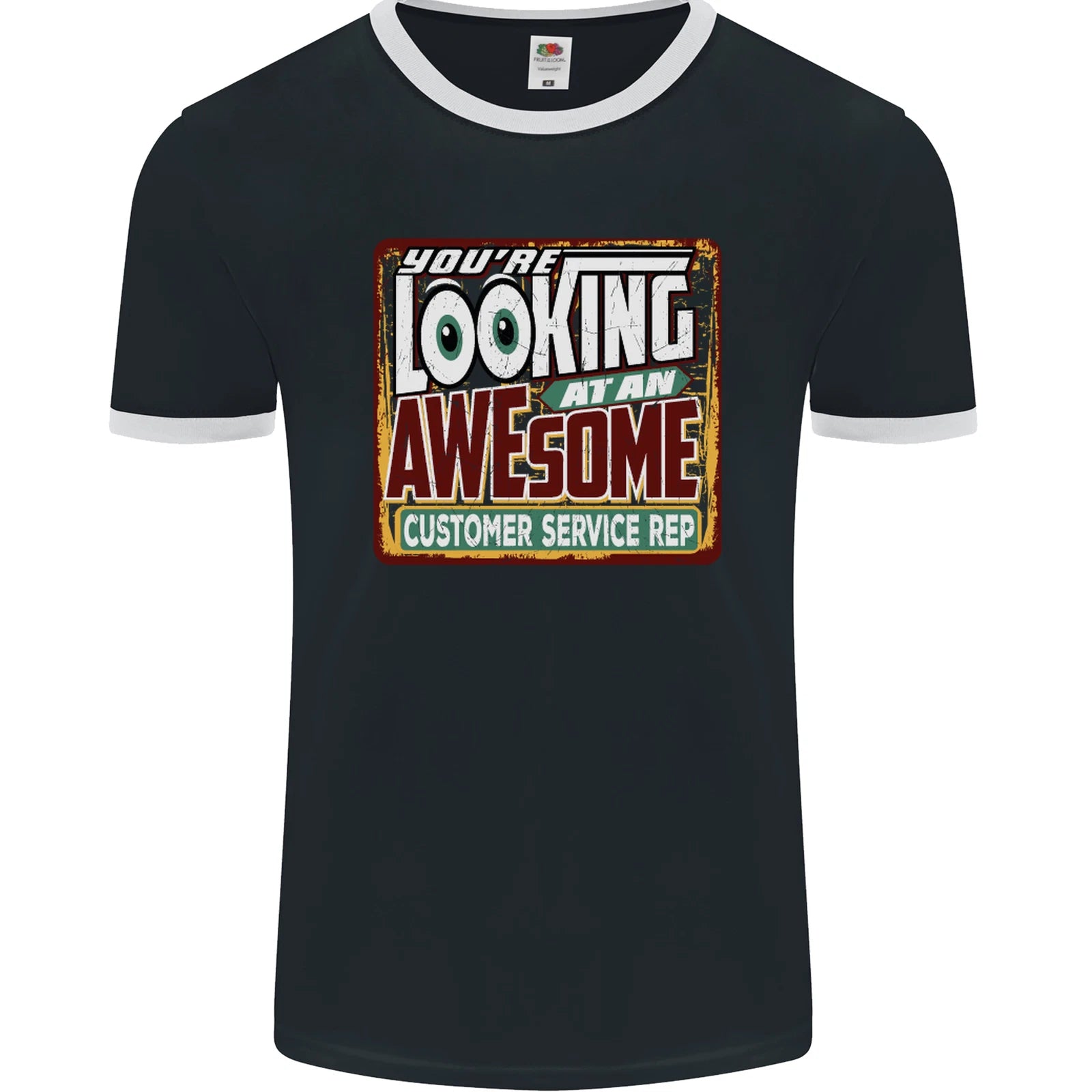 Looking at an Awesome Customer Service Rep Mens Ringer T-Shirt FotL
