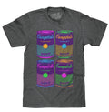 Campbell's Soup Can Pop Art Mens T Shirt- Charcoal Gray