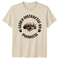 Easily Distracted By Pekingese Dogs Mens T-Shirt Womens Tee Graphic Unisex Top