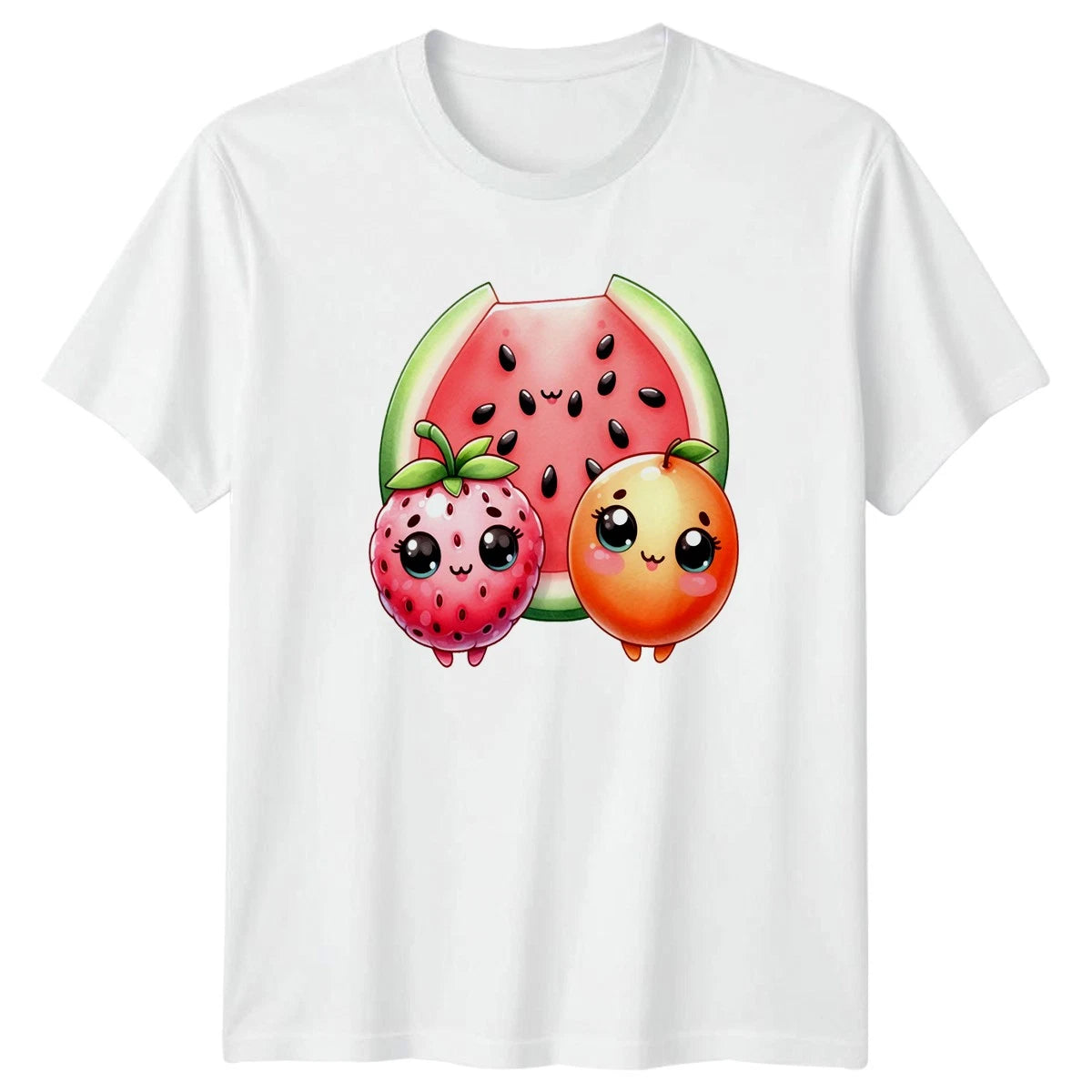 Sweet Kawaii Fruits Fun T-Shirt Kawaii Food Fruit Lovers Birthday Gift For Him