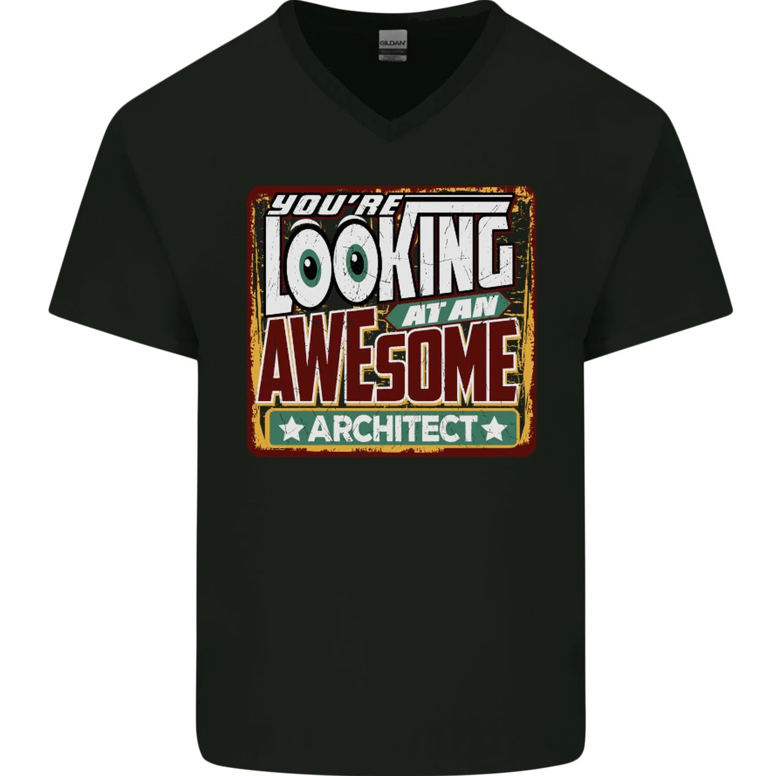 Youre Looking at an Awesome Architect Mens V-Neck Cotton T-Shirt