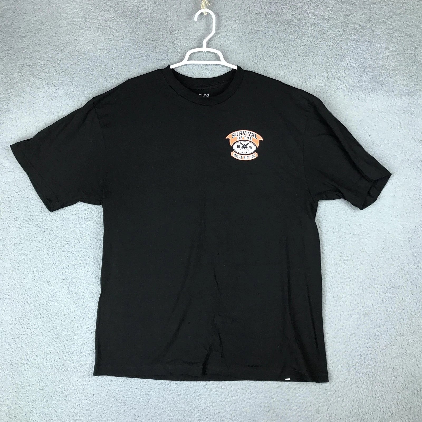 LRG Shirt Mens XL Black Survival Of The Most Fitted Lifted 47 Streetwear Tee