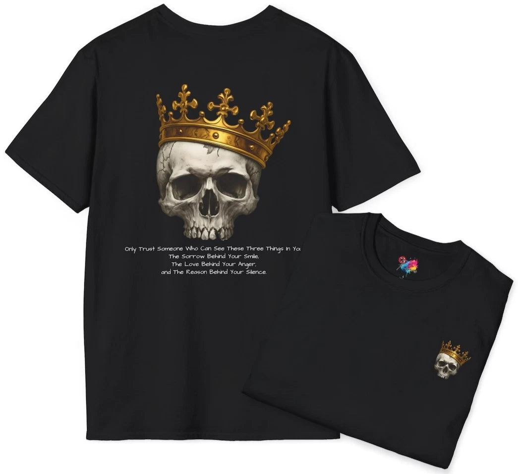 King Skull Unisex T-Shirt, Edgy Graphic Tee, Alternative Fashion Shirt, Urban