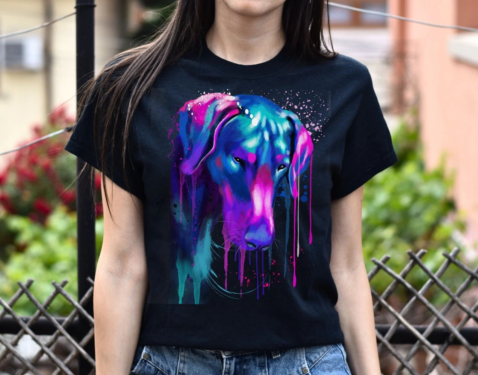 Watercolor Doberman dog Unisex shirt S-2XL black navy dark heather
