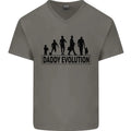 Daddy Evolution Fathers Day Mens V-Neck Cotton T-Shirt