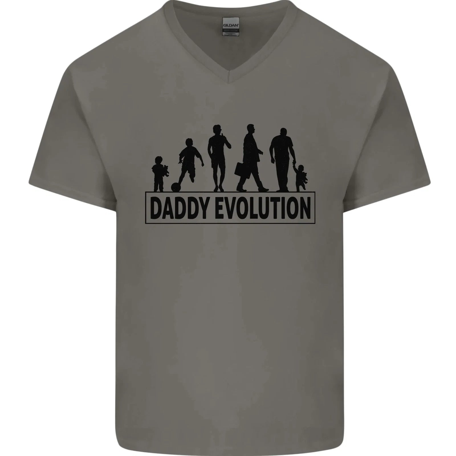 Daddy Evolution Fathers Day Mens V-Neck Cotton T-Shirt