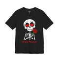 Be My Valentine Skeleton Tee — Cute Dark Valentine Gothic Rose T‑Shirt