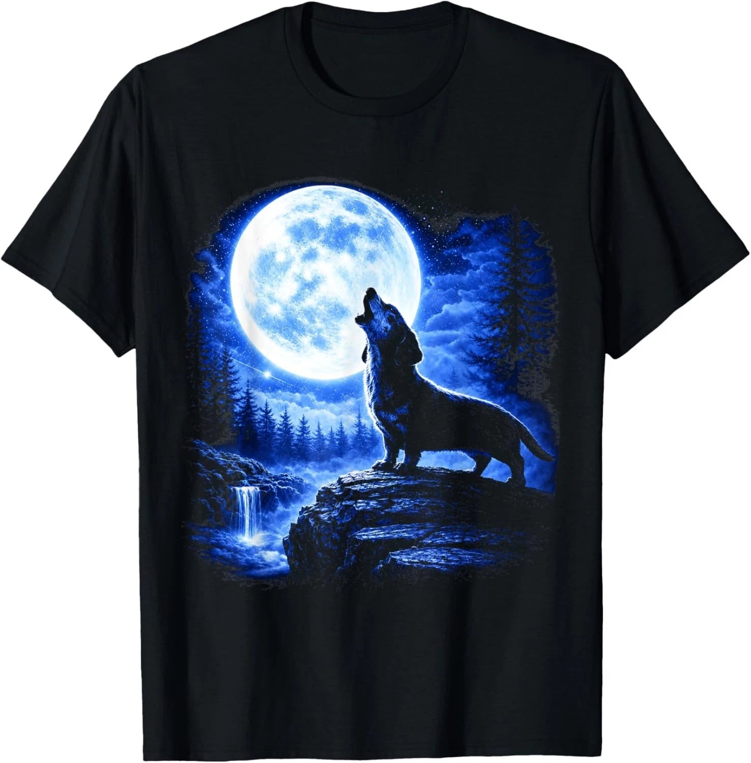 Dachshund Howling Moon Funny Weiner Dog Sausage Art T-Shirt unisex T-Shirt