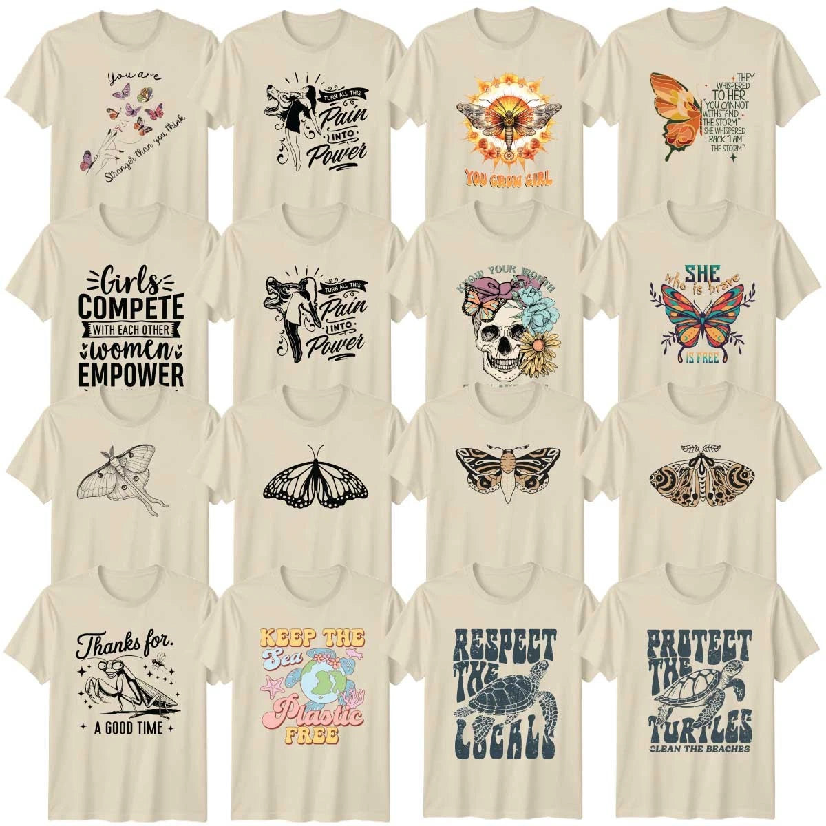 Butterfly And Bee Nature Positive Vibes Adult T-Shirt Empowerment Birthday Gift