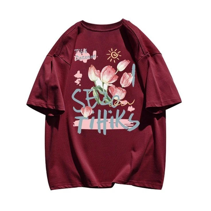 Stay Cool Floral Summer Vibes Graphic T shirt