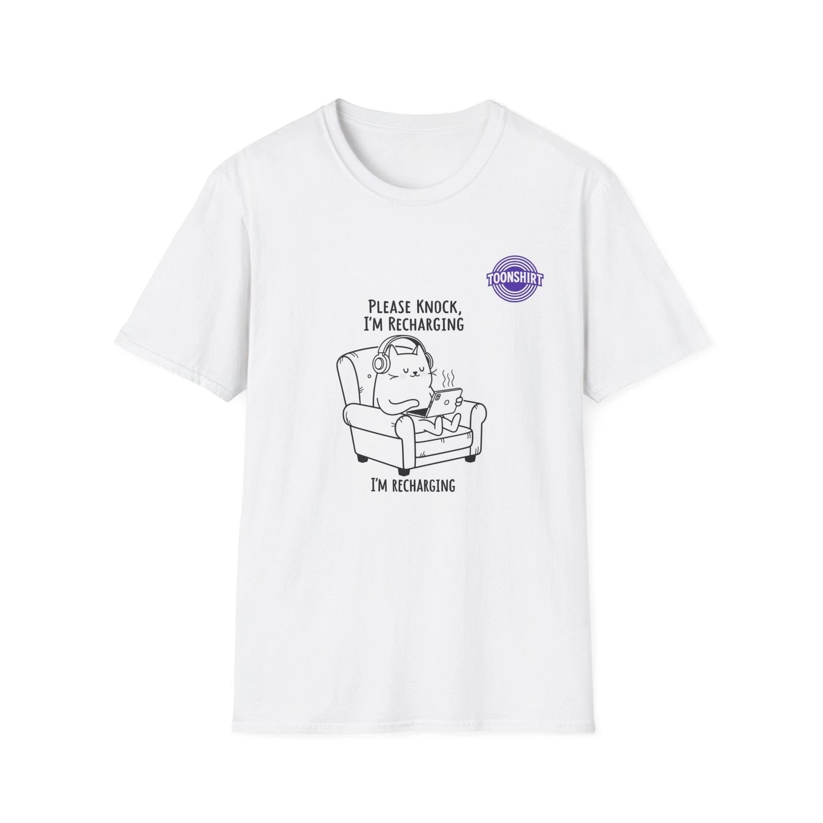 Relaxing Cat Cartoon Graphic T-Shirt