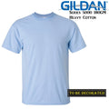 AU Gildan T-Shirt Light Blue Basic Tee Top Mens Heavy Cotton T-Shirts in