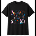 Psychedelic Netherland Dwarf Rabbit Shattered Cute Mens T-Shirt Black Kawaii