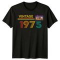 Vintage 1975 Cassette Fiftieth Birthday Retro Mens T Shirt