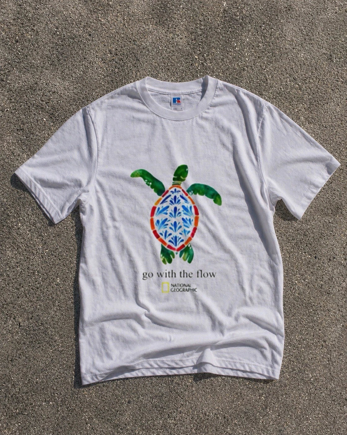 National Geographic Go With The Flow Turtle  T-shirt Sizes XS-XXL Available