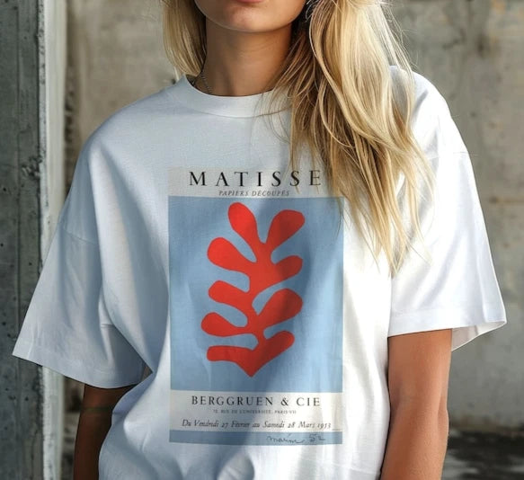 Matisse Poster T-Shirt Art Aesthetic Abstract Painting  Trendy summer Unisex Tee