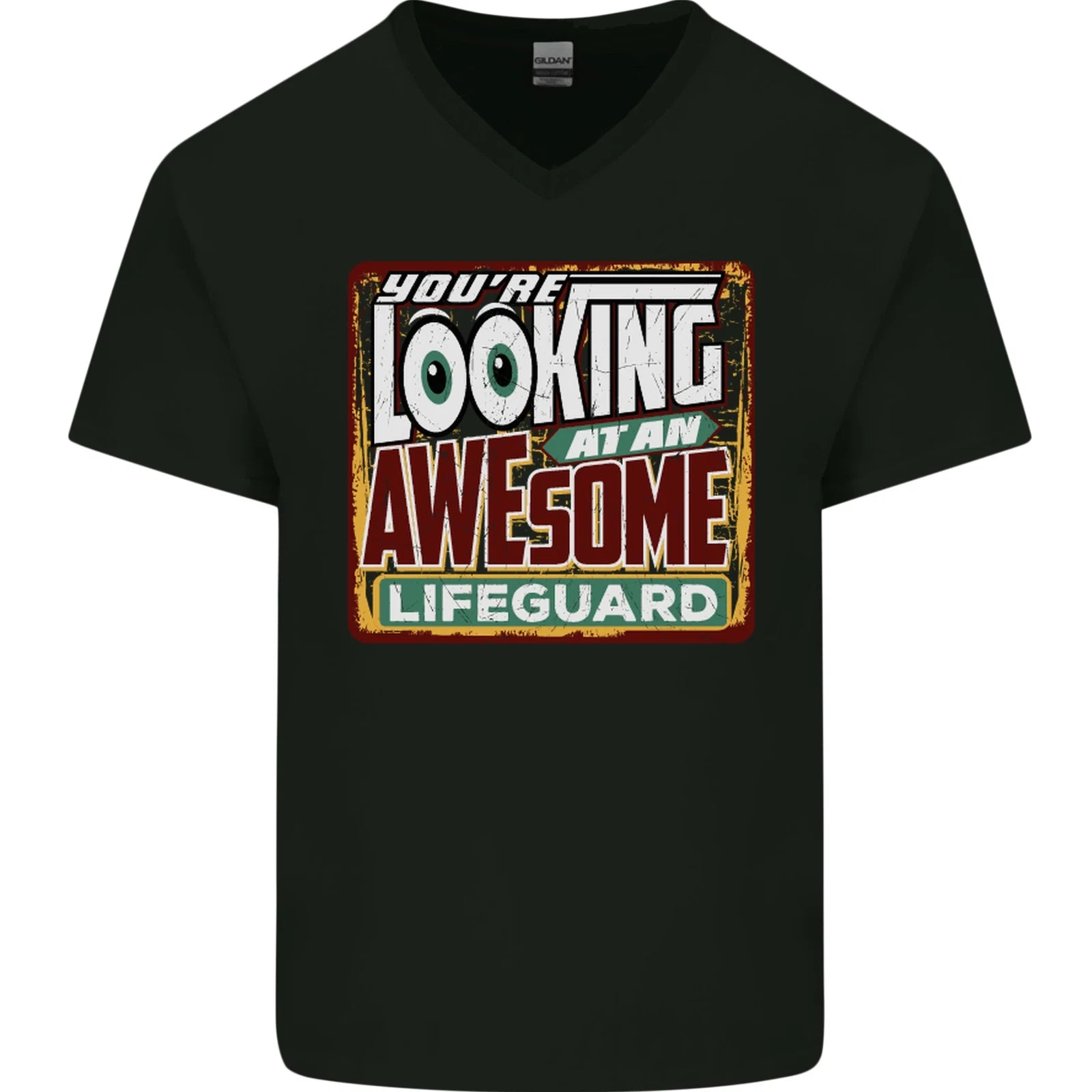 An Awesome Lifeguard Mens V-Neck Cotton T-Shirt