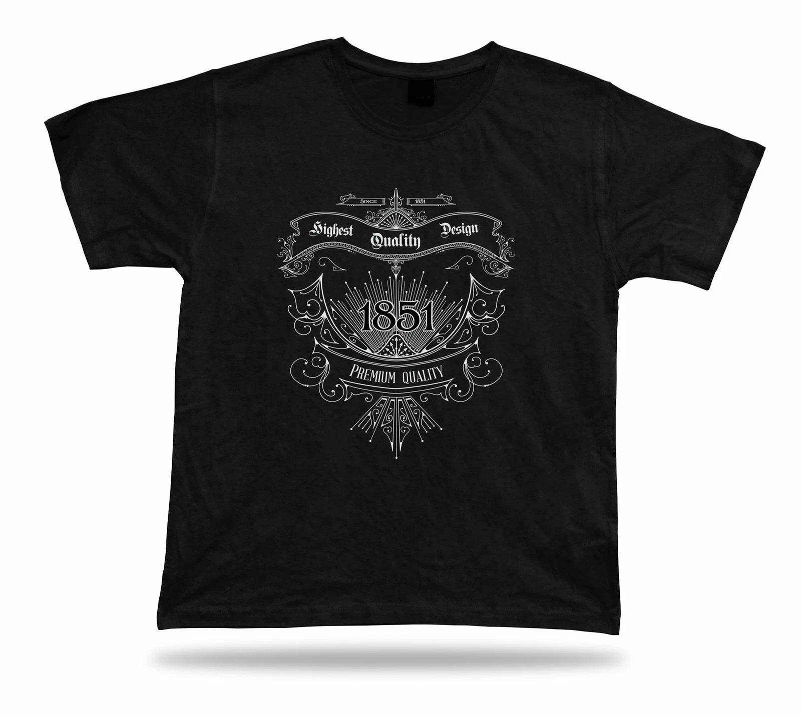 Highest quality design 1851 black and white floral t shirt tee design apparel