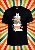 Cute Cats Pile T shirt Kawaii Kitty Men Women Unisex Baseball T Shirt Top 3087