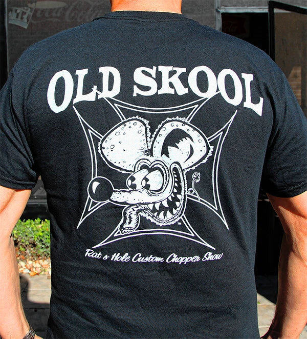 Rats Hole Old Skool Rat Fink long and short sleeve Black T Shirt Big Daddy Rat