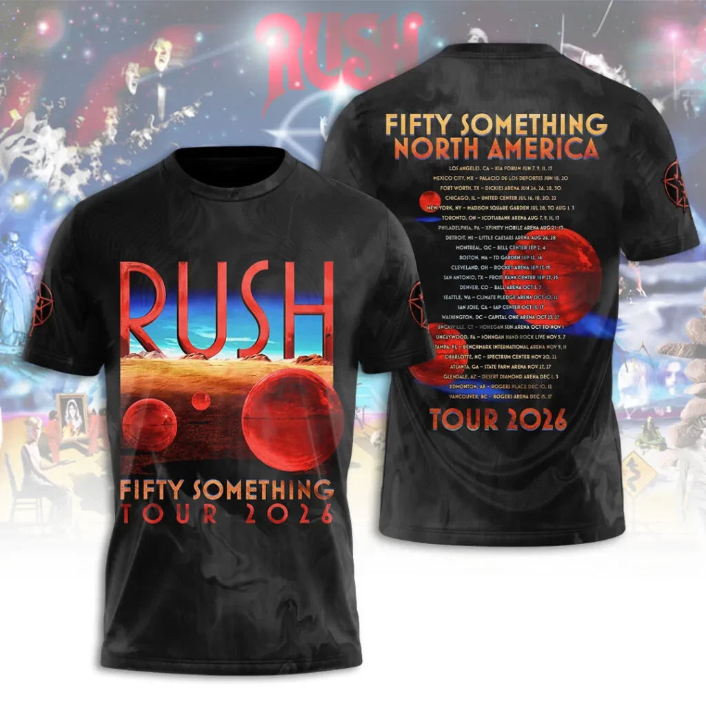 Rush Fifty Something Tour 2026 3D Apparel Tshirt