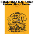 DigiRods Zombie Crazy Hot Rod School Bus Driver Cartoon Car Gold T Shirt