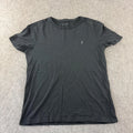 AllSaints Shirt Mens Medium Black Cotton Brace Tonic Crew Skull Logo T-Shirt