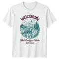 Wisconsin The Badger State Est 1848 T-Shirt Vintage Nature Art State Pride Gift