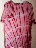 T Shirt Tie Dye Pink Red Medium Oversized Top Music Festival Unisex