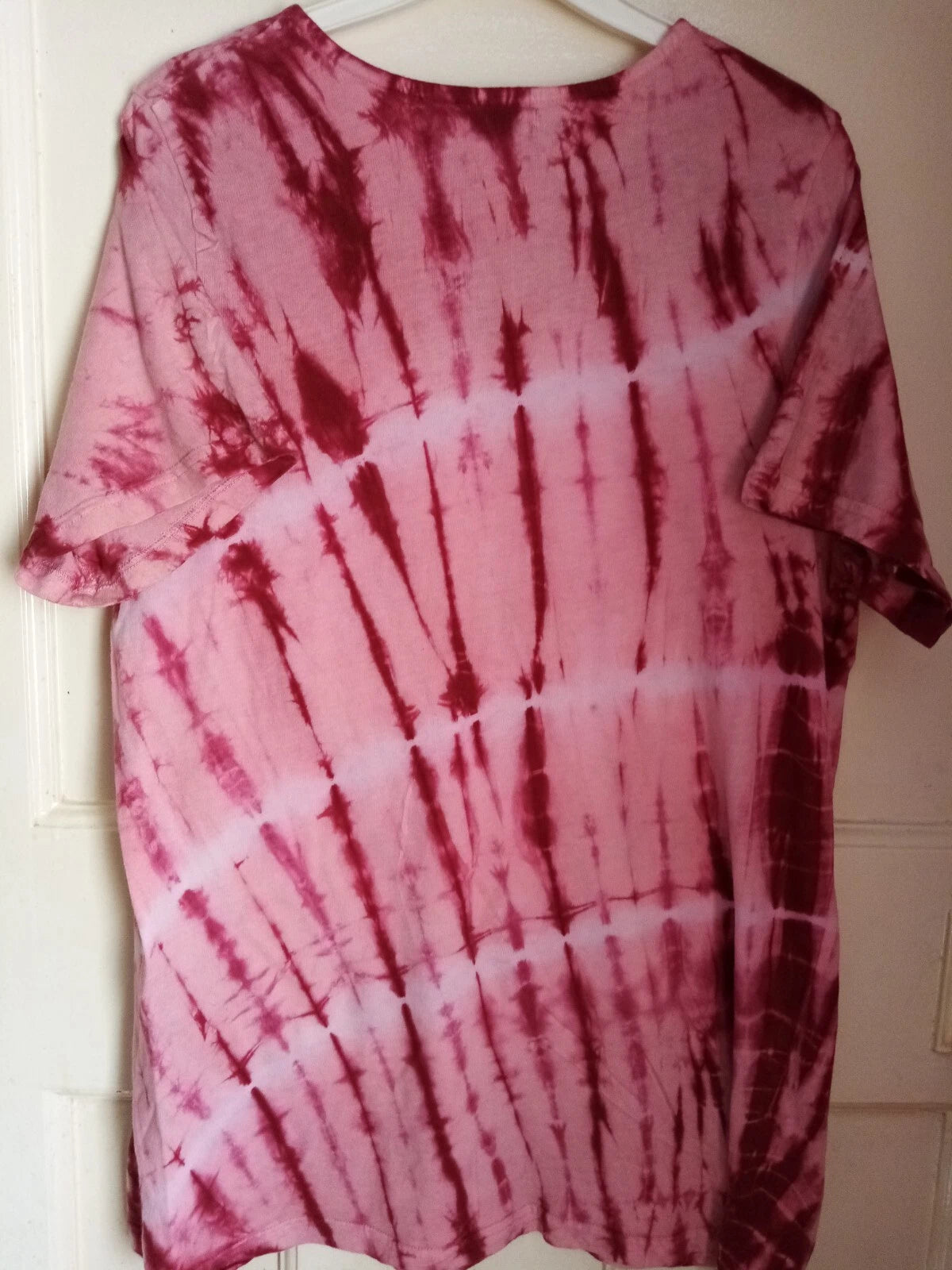 T Shirt Tie Dye Pink Red Medium Oversized Top Music Festival Unisex