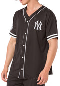 Redbridge Mens Jersey T-Shirt Striped Baseball Jersey Buttons Casual Shirt
