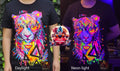 Modern Art Tiger  Colorful Neon glow T-shirt 100% Cotton